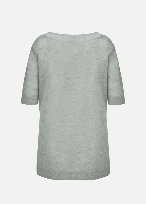 MALO Tops & Knitwear<Boat neck sweater in super soft cashmere Grey