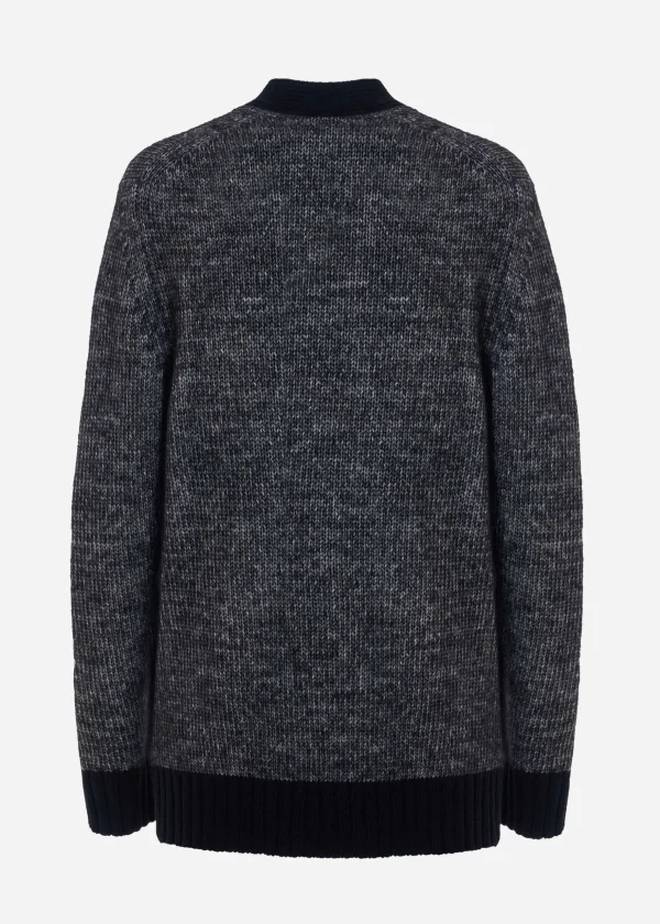 MALO Tops & Knitwear<Cardigan in cotton, alpaca and wool Black