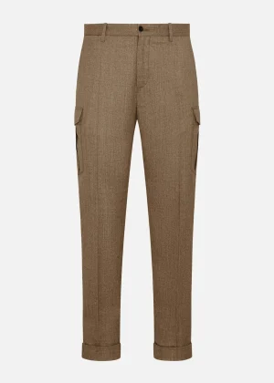 MALO Trousers<Cargo trousers in a cotton blend Beige