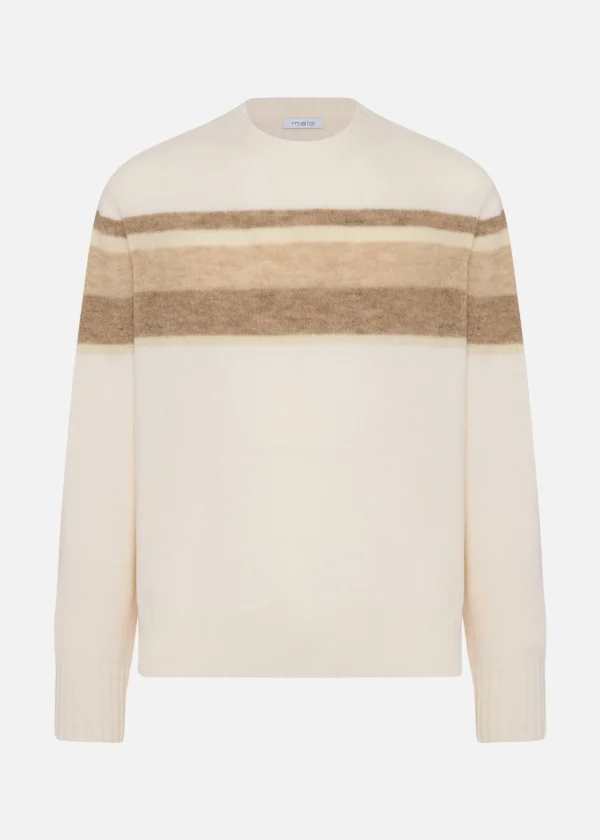 MALO Tops & Knitwear<Cashmere, alpaca, silk and wool crewneck sweater Multicolor