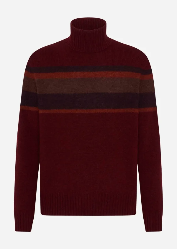 MALO Tops & Knitwear<Cashmere, alpaca, silk and wool turtleneck sweater Multicolor