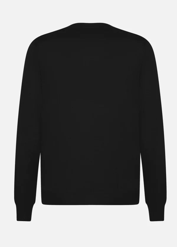 MALO Tops & Knitwear<Cashmere and silk crewneck sweater Black