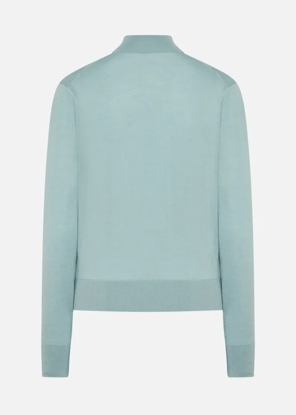 MALO Tops & Knitwear<Cashmere and silk crossover top Light blue