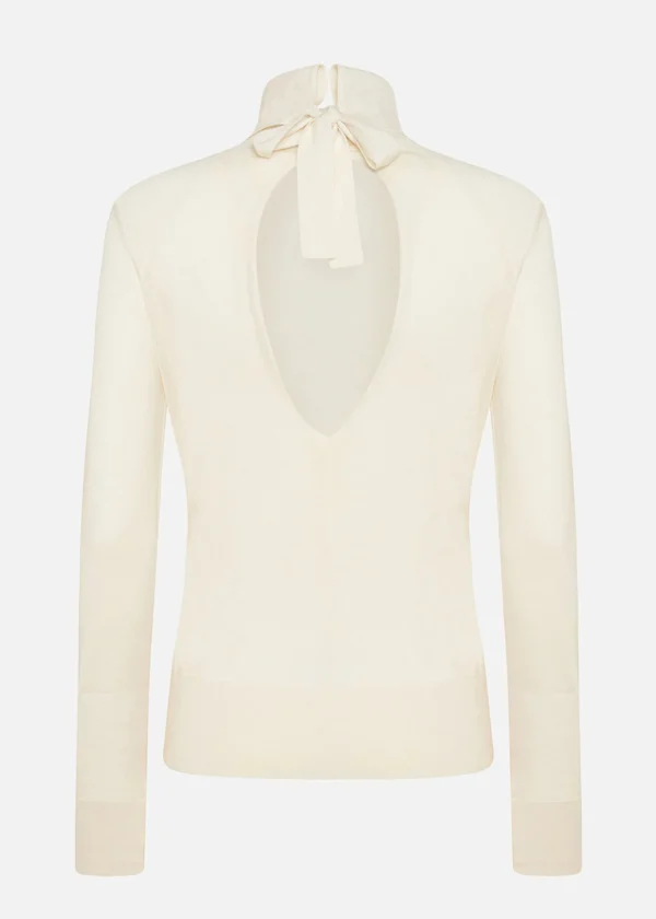 MALO Tops & Knitwear<Cashmere and silk turtleneck sweater White