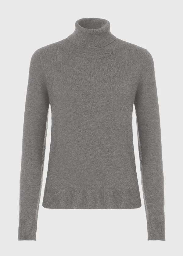 MALO Tops & Knitwear<Cashmere blend turtleneck sweater, Re-cashmere Grey