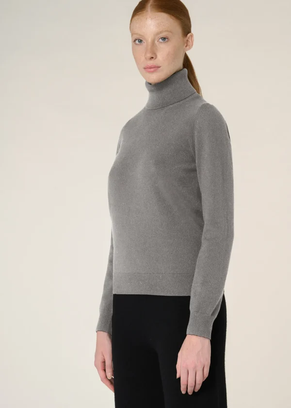 MALO Tops & Knitwear<Cashmere blend turtleneck sweater, Re-cashmere Grey