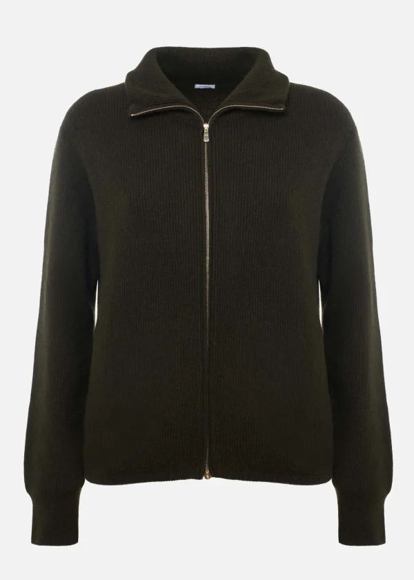 MALO Tops & Knitwear<Cashmere bomber jacket Green