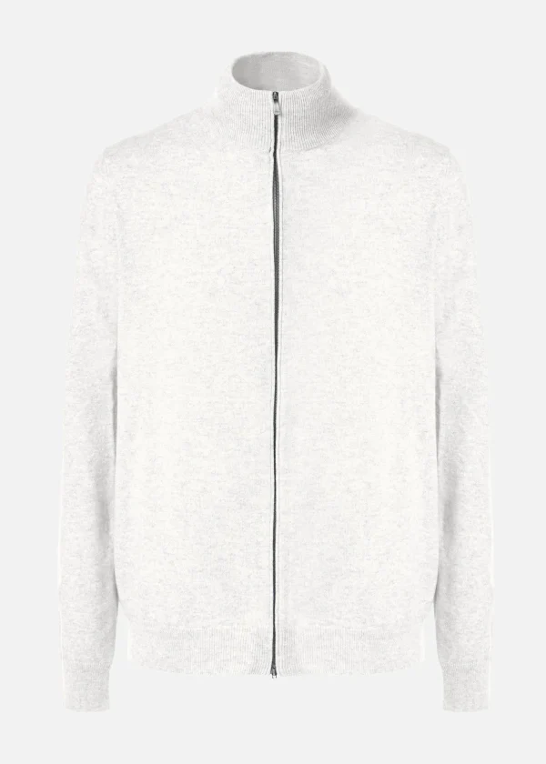 MALO Tops & Knitwear<Cashmere bomber jacket White