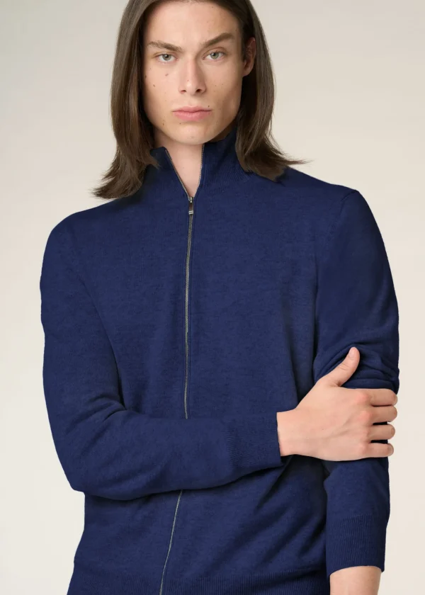 MALO Tops & Knitwear<Cashmere bomber jacket Blue