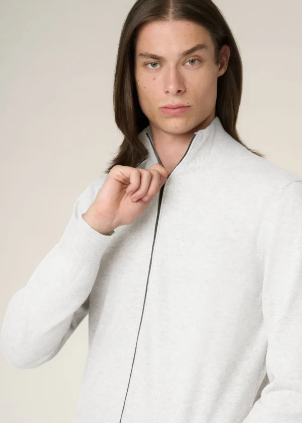 MALO Tops & Knitwear<Cashmere bomber jacket White