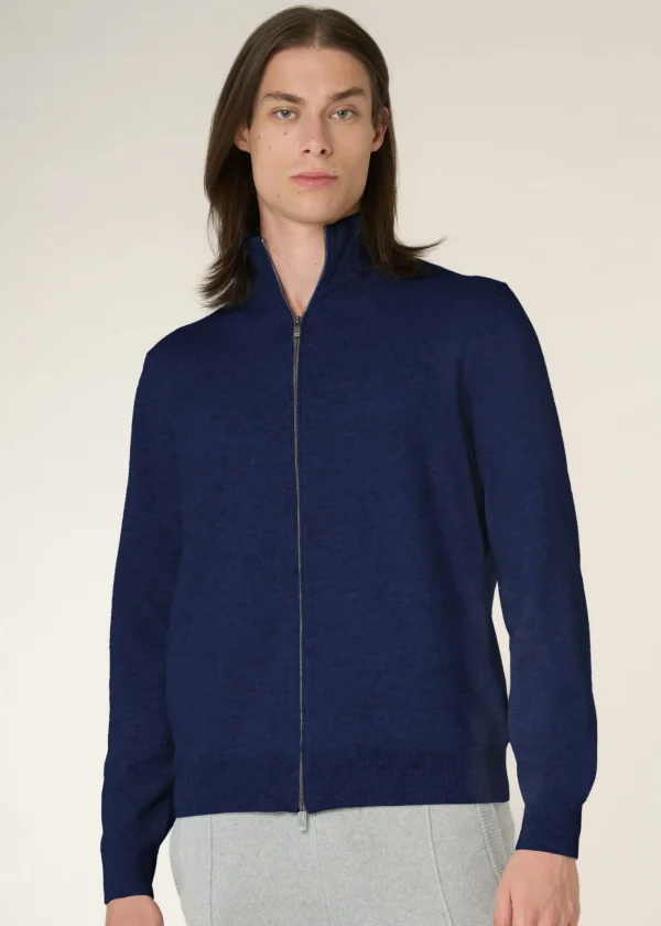 MALO Tops & Knitwear<Cashmere bomber jacket Blue