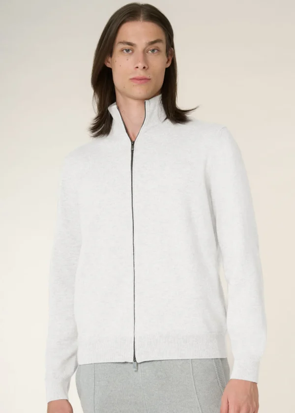 MALO Tops & Knitwear<Cashmere bomber jacket White