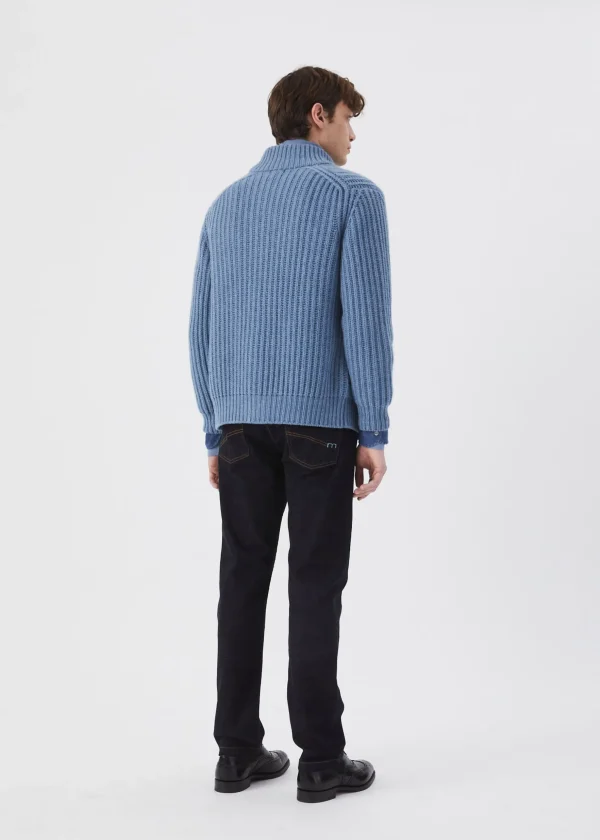 MALO Tops & Knitwear<Cashmere bomber jacket Light blue