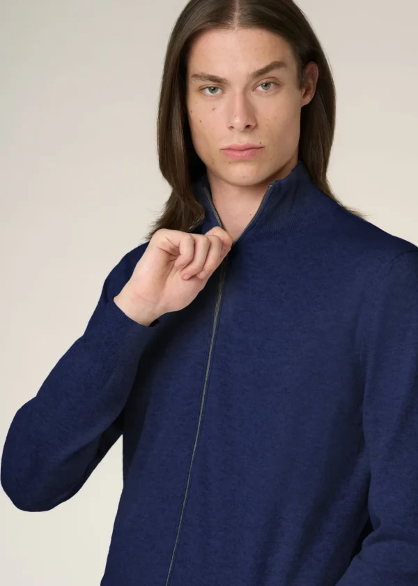 MALO Tops & Knitwear<Cashmere bomber jacket Blue