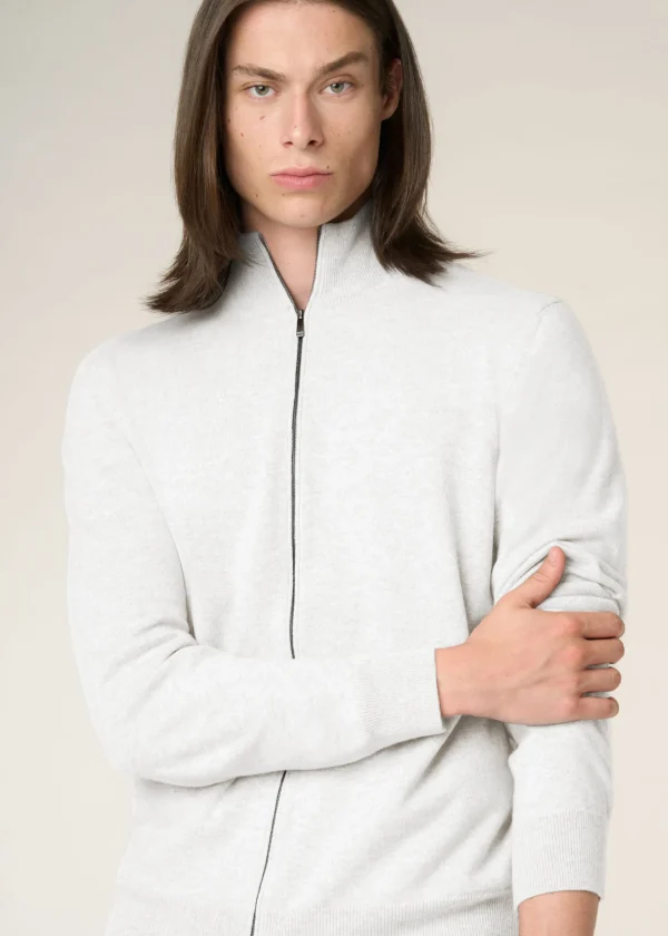 MALO Tops & Knitwear<Cashmere bomber jacket White