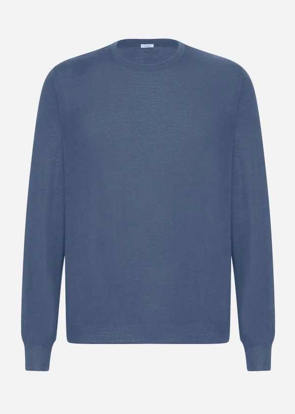 MALO Tops & Knitwear<Cashmere crewneck sweater Light blue