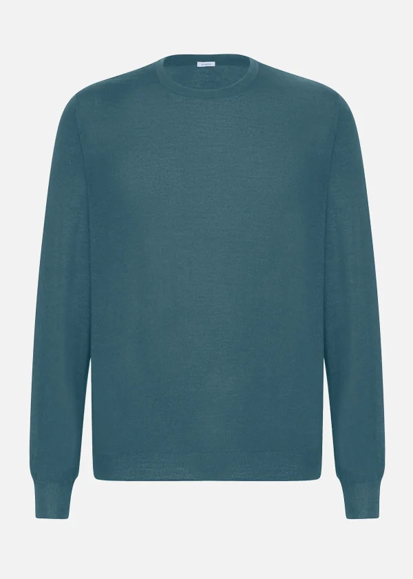 MALO Tops & Knitwear<Cashmere crewneck sweater Petrol blue