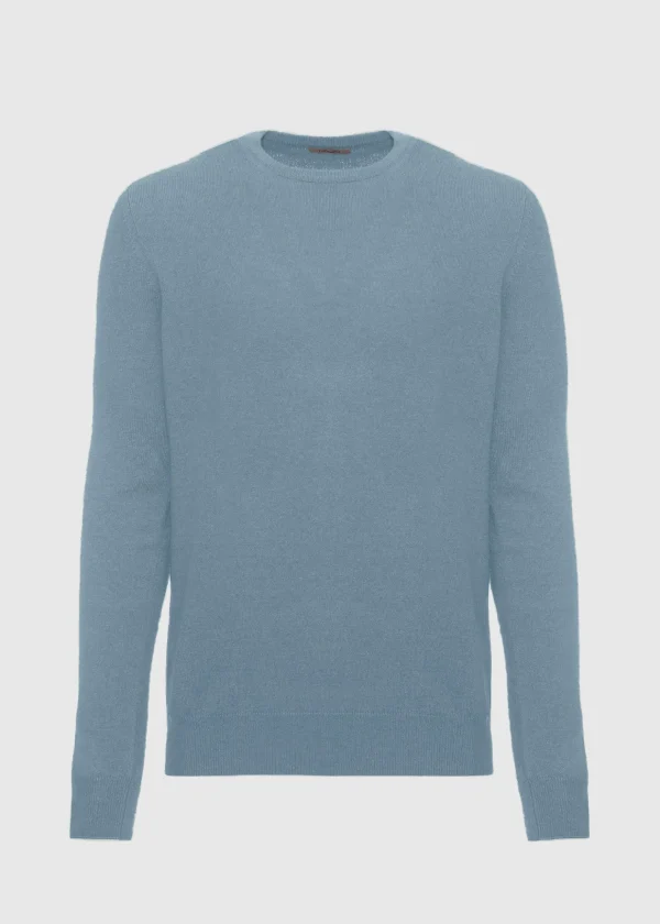 MALO Tops & Knitwear<Cashmere crewneck sweater Light blue