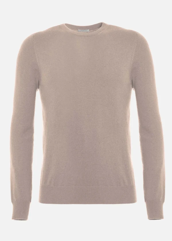 MALO Tops & Knitwear<Cashmere crewneck sweater Beige