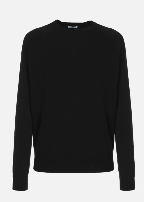 MALO Tops & Knitwear<Cashmere crewneck sweater Black