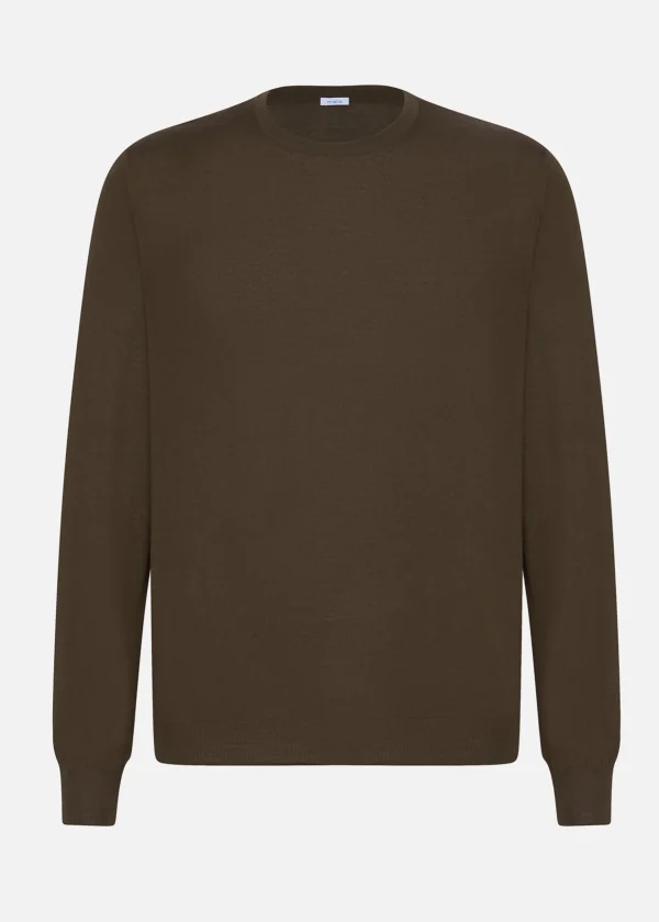 MALO Tops & Knitwear<Cashmere crewneck sweater Brown