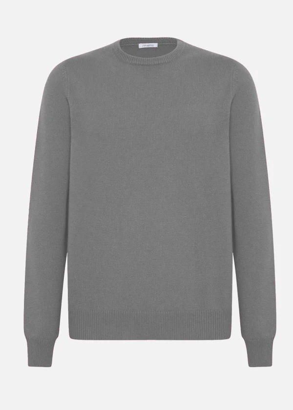 MALO Tops & Knitwear<Cashmere crewneck sweater Grey