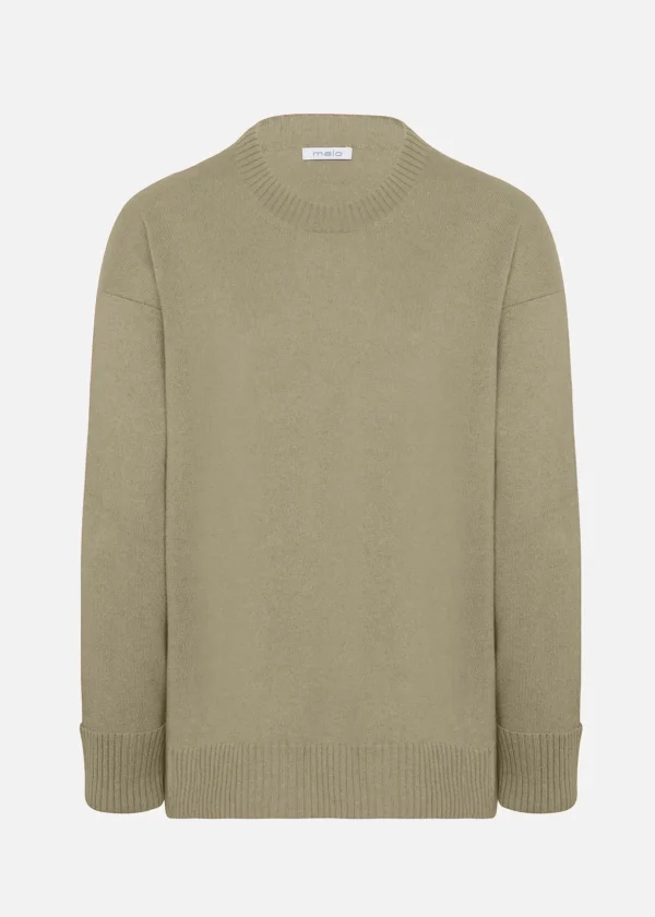 MALO For Her | Tops & Knitwear<Cashmere crewneck sweater Beige