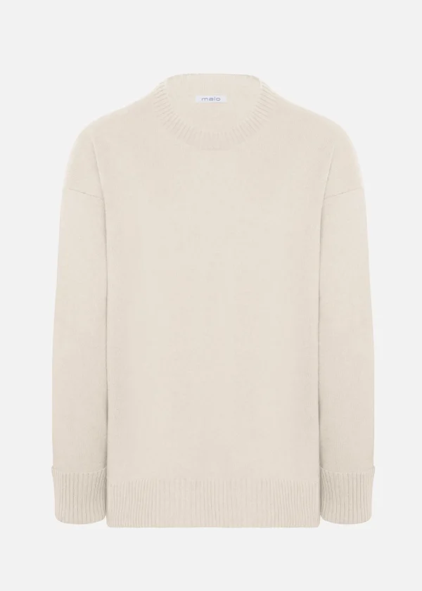 MALO Tops & Knitwear<Cashmere crewneck sweater White