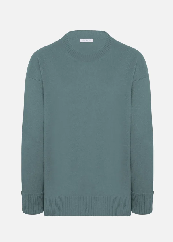 MALO Tops & Knitwear<Cashmere crewneck sweater Petrol blue