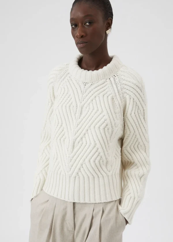 MALO For Her | Tops & Knitwear<Cashmere crewneck sweater White