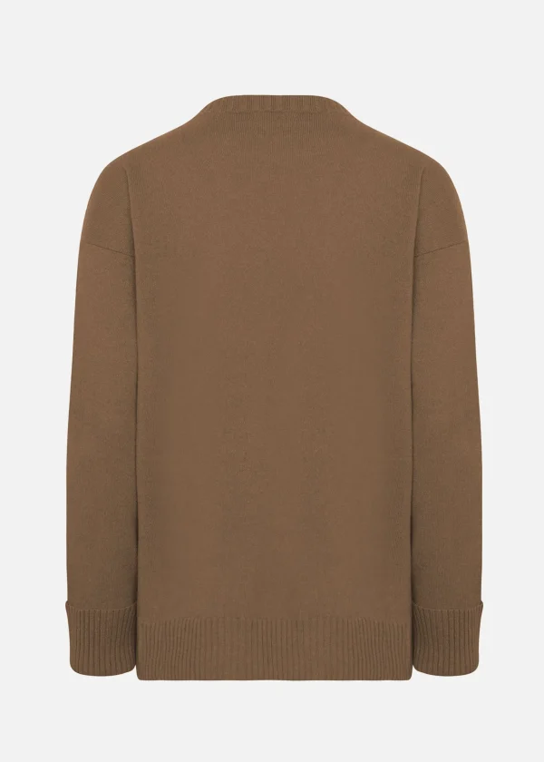 MALO Tops & Knitwear<Cashmere crewneck sweater Beige