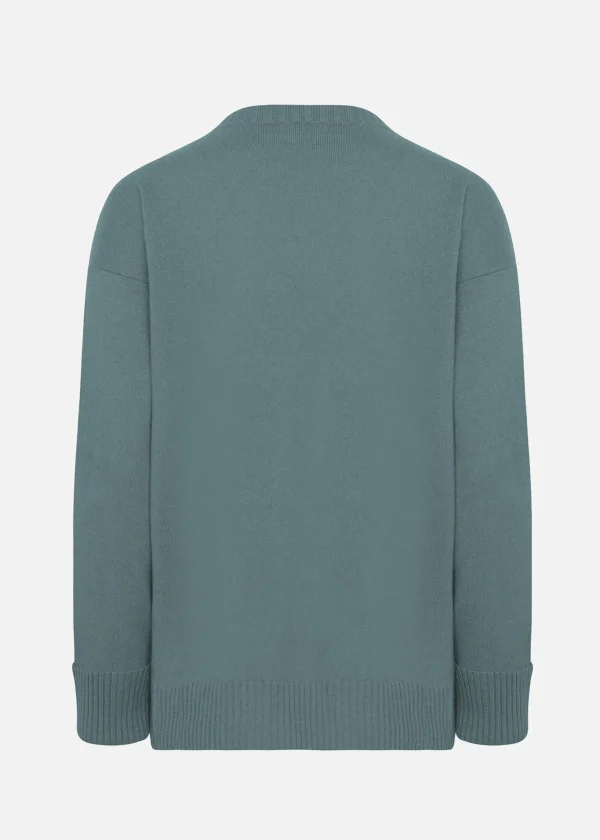 MALO Tops & Knitwear<Cashmere crewneck sweater Petrol blue