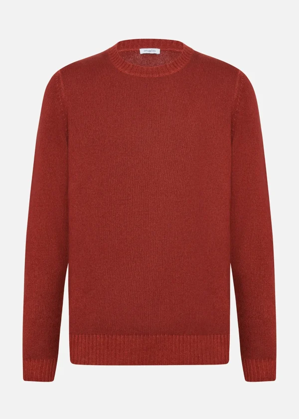 MALO Tops & Knitwear<Cashmere crewneck sweater, Re-cashmere Red