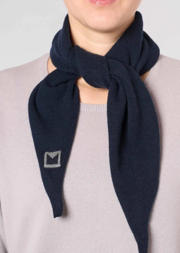 MALO Accessories | Accessories<Cashmere diamond scarf, Rever Blue