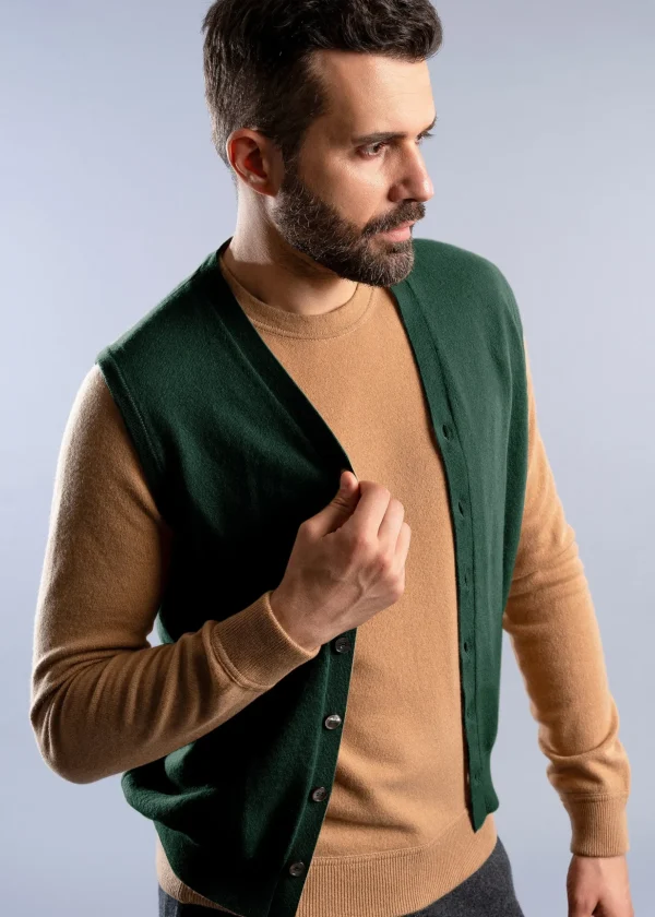 MALO For Him | Tops & Knitwear<Cashmere gilet Green