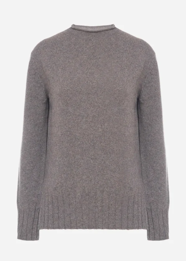 MALO Tops & Knitwear<Cashmere mockneck sweater, Re-Cashmere Grey