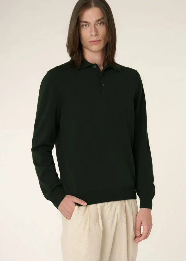 MALO For Him | Tops & Knitwear<Cashmere polo Green