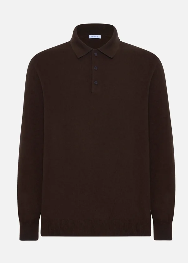 MALO Tops & Knitwear<Cashmere polo shirt Brown