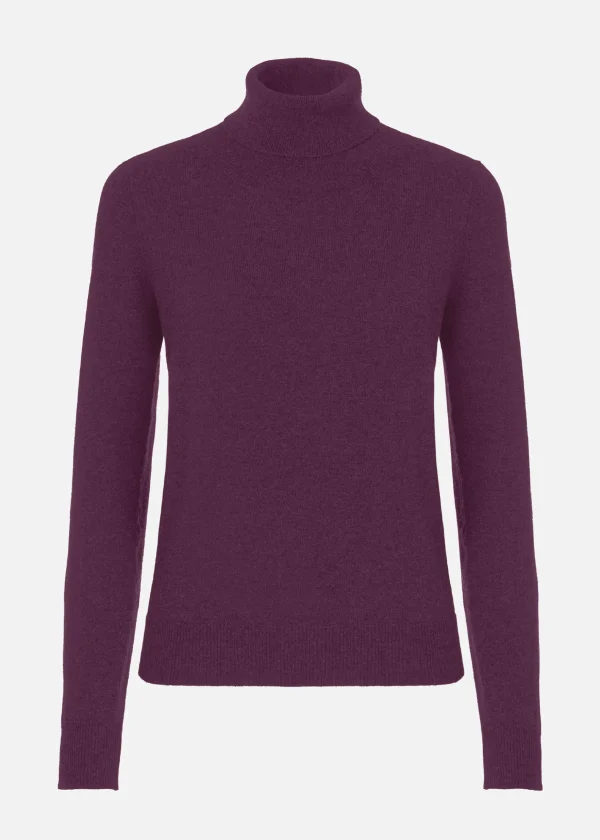 MALO Tops & Knitwear<Cashmere turtleneck sweater Purple