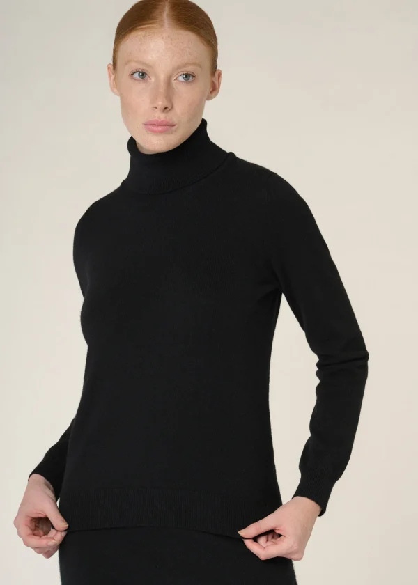 MALO Tops & Knitwear<Cashmere turtleneck sweater Black