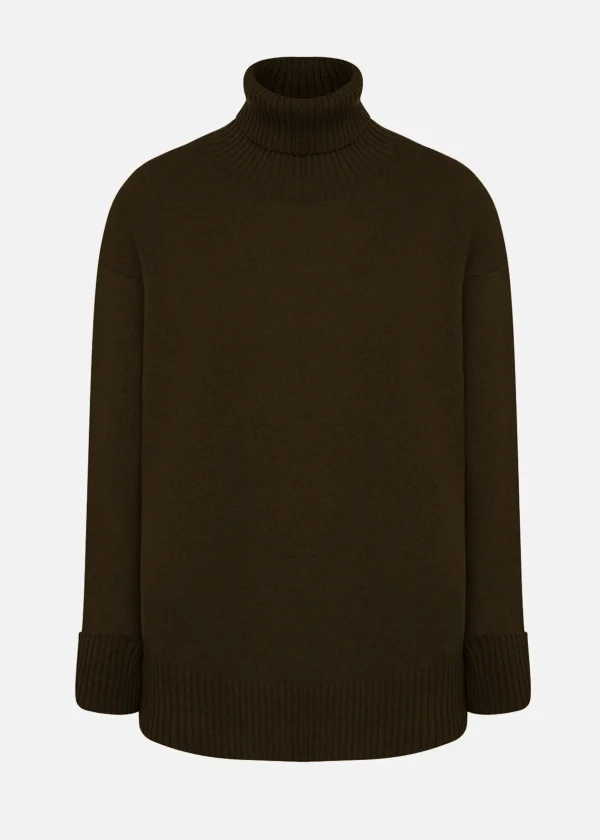 MALO Tops & Knitwear<Cashmere turtleneck sweater Brown