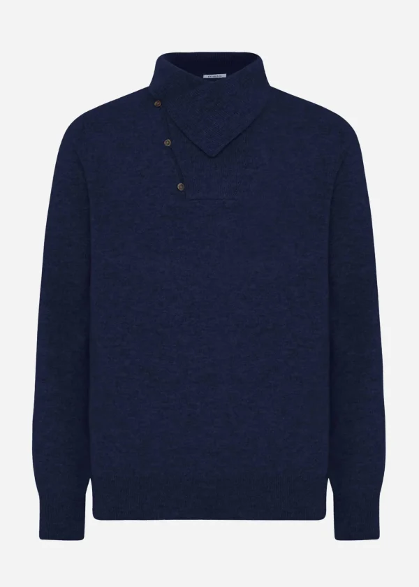 MALO Tops & Knitwear<Cashmere turtleneck sweater Blue