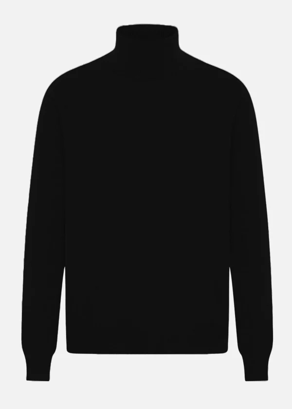 MALO Tops & Knitwear<Cashmere turtleneck sweater Black