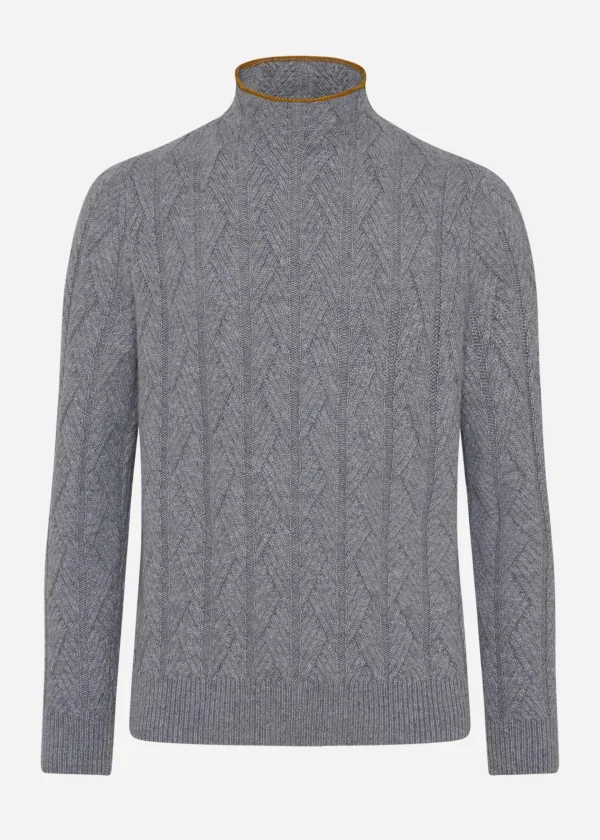 MALO Tops & Knitwear<Cashmere turtleneck sweater Grey