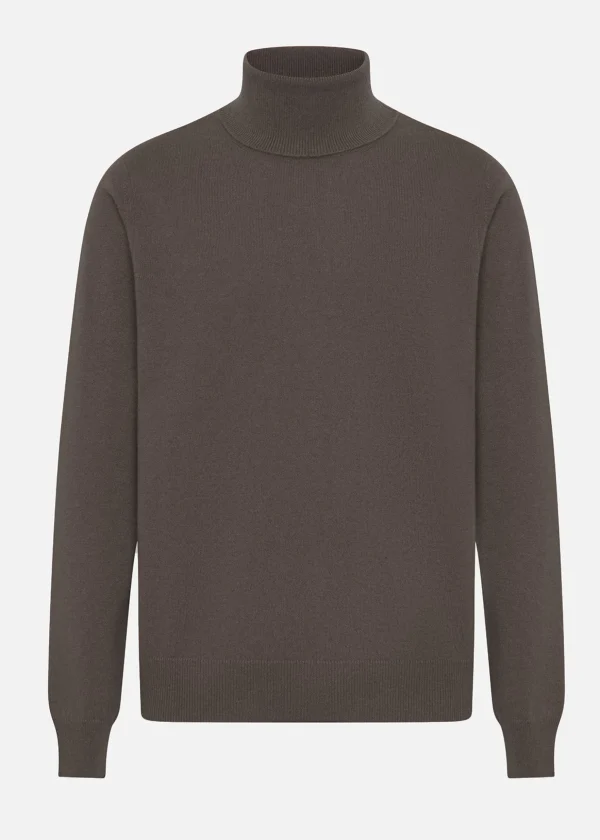 MALO Tops & Knitwear<Cashmere turtleneck sweater Brown