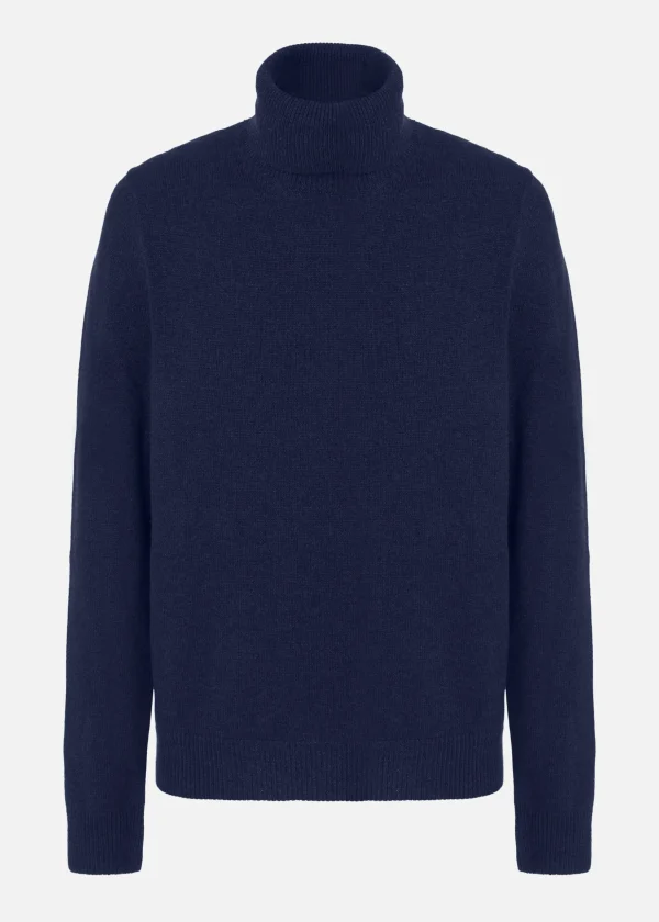 MALO Tops & Knitwear<Cashmere turtleneck sweater Blue