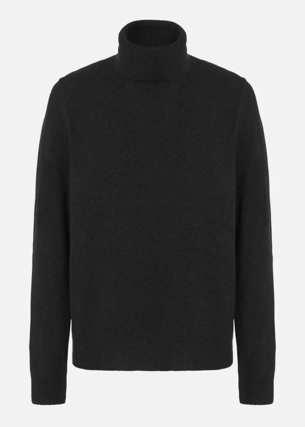 MALO Tops & Knitwear<Cashmere turtleneck sweater Black