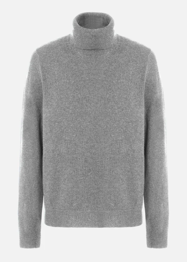 MALO Tops & Knitwear<Cashmere turtleneck sweater Grey