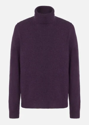 MALO Tops & Knitwear<Cashmere turtleneck sweater Purple