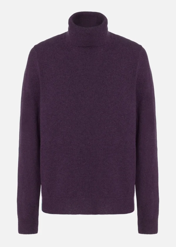 MALO Tops & Knitwear<Cashmere turtleneck sweater Purple